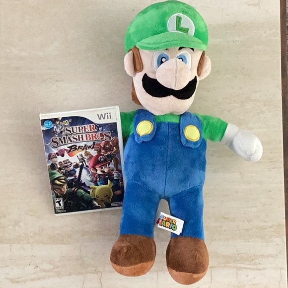 Super Smash Bros Brawl Nintendo Wii Game & Luigi Plush Plushie Lot Of 2 - Picture 6 of 11